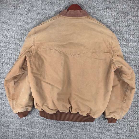 Vintage Carhartt J13 Santa Fe Mens XL Tan Beige Work Jacket Quilt Lined - Picture 11 of 13
